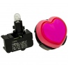 Big heart button, Sanwa, 3/4 view with led.