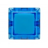 Bouton Sanwa carré bleu, 24 mm, vue de face.