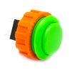 Green Sanwa button, 24 mm screw, 3/4 view.