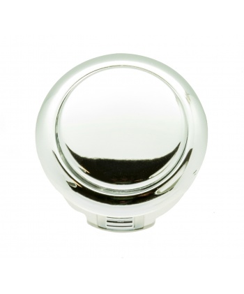 Sanwa metal button OBSJ-30, silver metal color. front view.