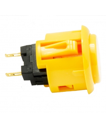 Sanwa yellow button, 24 mm, clip, side View.