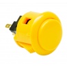 Sanwa yellow button, 24 mm, clip, 3/4 View.