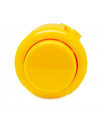 Sanwa yellow button, 24 mm, clip, front View.