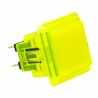 Sanwa square yellow translucent button, 24 mm, 3/4 view.