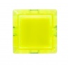 Sanwa square yellow translucent button, 24 mm, front view.