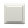 Bouton Sanwa carré blanc, 24 mm, vue de face.