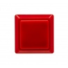 Bouton Sanwa carré rouge, 24 mm, vue de face.