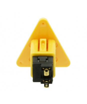 Sanwa triangle yellow button, 24 mm, back view.