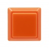 Bouton Sanwa carré orange, 24 mm, vue de face.