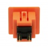 Sanwa square orange button, 24 mm, back view.
