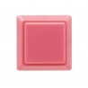 Bouton Sanwa carré rose, 24 mm, vue de face.