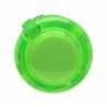 Sanwa 24 mm transparent green button with clips. front view.