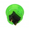 Sanwa 24 mm transparent green button with clips. Rear view.
