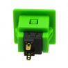 Sanwa square green button, 24 mm, rear view.