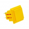 Sanwa square yellow button, 24 mm, 3/4 view.