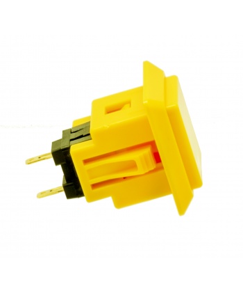 Sanwa square yellow button, 24 mm, side view.