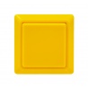 Sanwa square yellow button, 24 mm, face view.