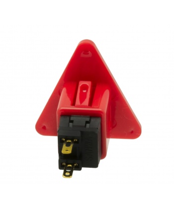 Sanwa triangle red button, 24 mm, back view.