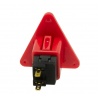 Sanwa triangle red button, 24 mm, back view.