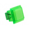 Sanwa square transparent button, green, 24 mm, 3/4 view.