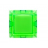 Sanwa square transparent button, green, 24 mm, face view.