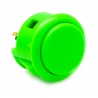 Sanwa 30 mm button. Green color, 3/4 view.