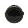 Sanwa 30 mm button. Black color, front view.