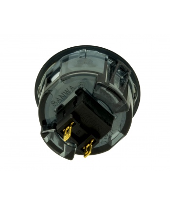 Bouton noir Sanwa 30 mm Translucide, vue de dos.