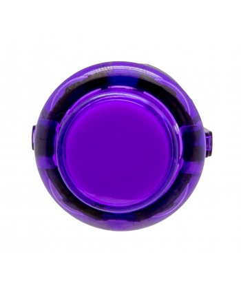 Bouton violet transparent Sanwa 24 mm à clips. Vue de face.