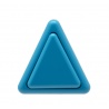 Bouton Sanwa triangle bleu, 24 mm, vue de face.