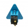 Sanwa triangle blue button, 24 mm, back view.