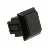 Sanwa square black button, 24 mm, 3/4 view.
