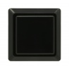 Bouton Sanwa carré noir, 24 mm, vue de face.