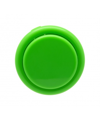 Sanwa large green button, 40 mm, face view.