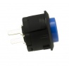 Sanwa 20 mm button with clip, blue color. side view.