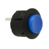 Sanwa 20 mm button with clip, blue color. 3/4 view.