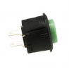 Sanwa 20 mm button with clip, green color. side view.
