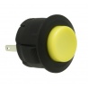 Sanwa 20 mm button with clip, yellow color. 3/4 view.