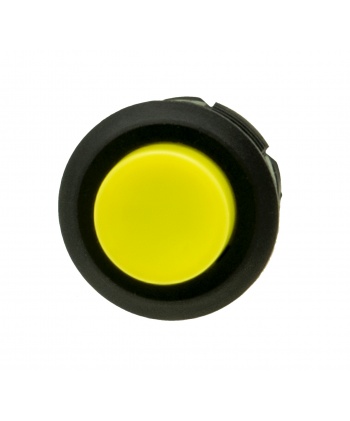 Bouton Sanwa 20 mm à clip couleur jaune. Vue de face.