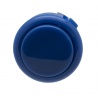 Sanwa 30 mm button. Dark blue color, front view.