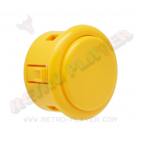 Sanwa large yellow button, 40 mm, 3/4 view.