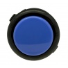 Bouton silencieux Sanwa noir et bleu, 30mm à clip, Vue de face.