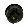 Sanwa black and blue silent button, 30mm clip on, rear view.