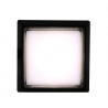 Bouton carré blanc lumineux Sanwa à clic. Vue allumé.
