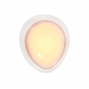 Bouton Sanwa en forme d’œuf blanc. Allumé.