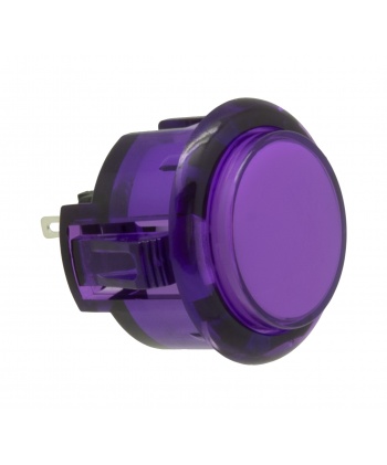 Bouton violet sans marque 30 mm Translucide, vue de 3/4.