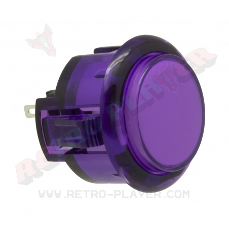 Bouton violet sans marque 30 mm Translucide, vue de 3/4.