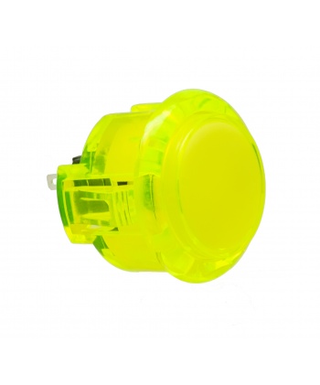 Unbranded light yellow button 30 mm Translucent, 3/4 view.