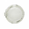 Unbranded white button 30 mm Translucent, front view.