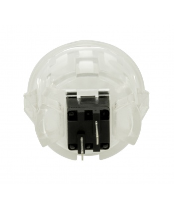 Unbranded white button 30 mm Translucent, back view.